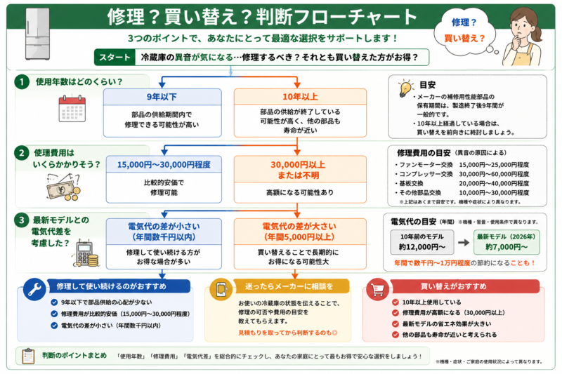 修理・買い替え判断フローチャート