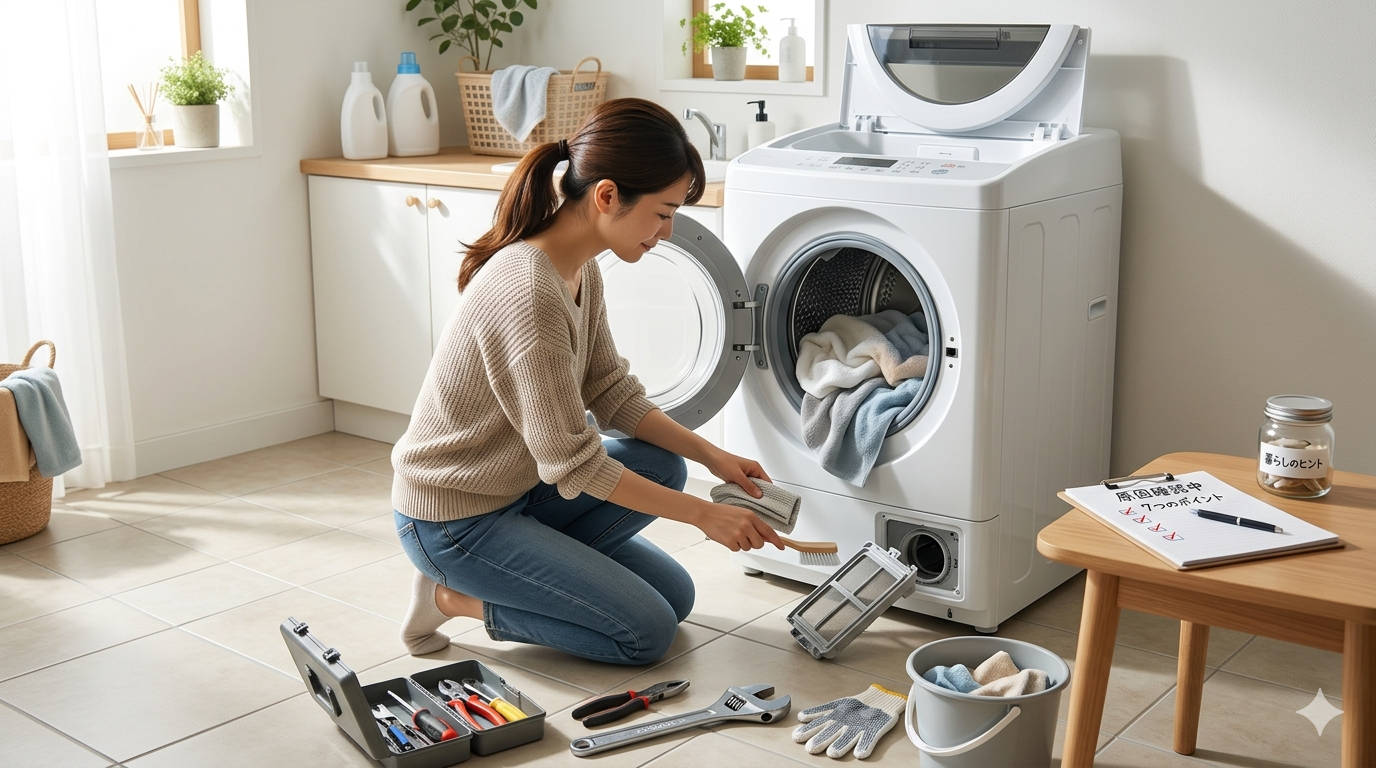洗濯機が脱水できない7つの原因とは？自力で直す4つの手順と修理費用の目安
