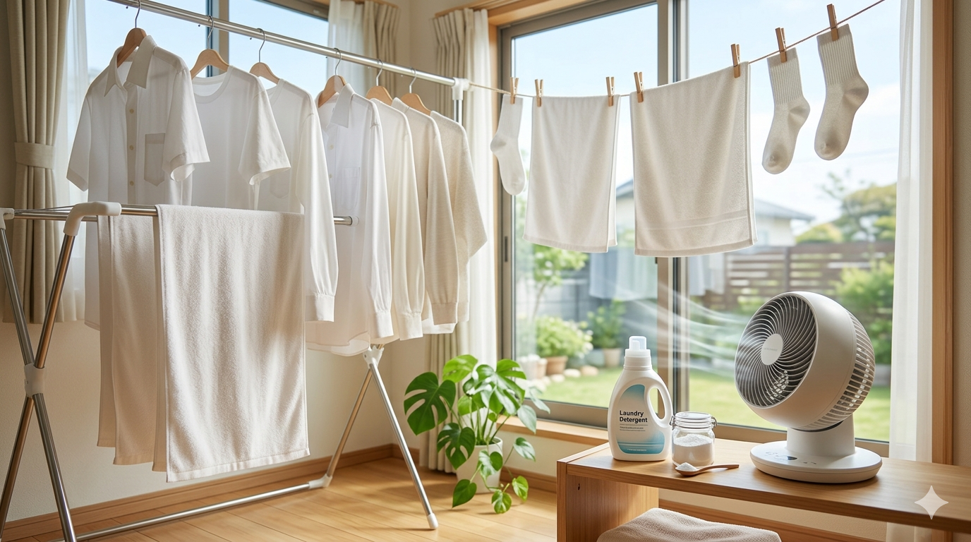 部屋干しの臭いが取れない原因は菌？頑固な臭いを消す3つの方法と予防の洗濯術