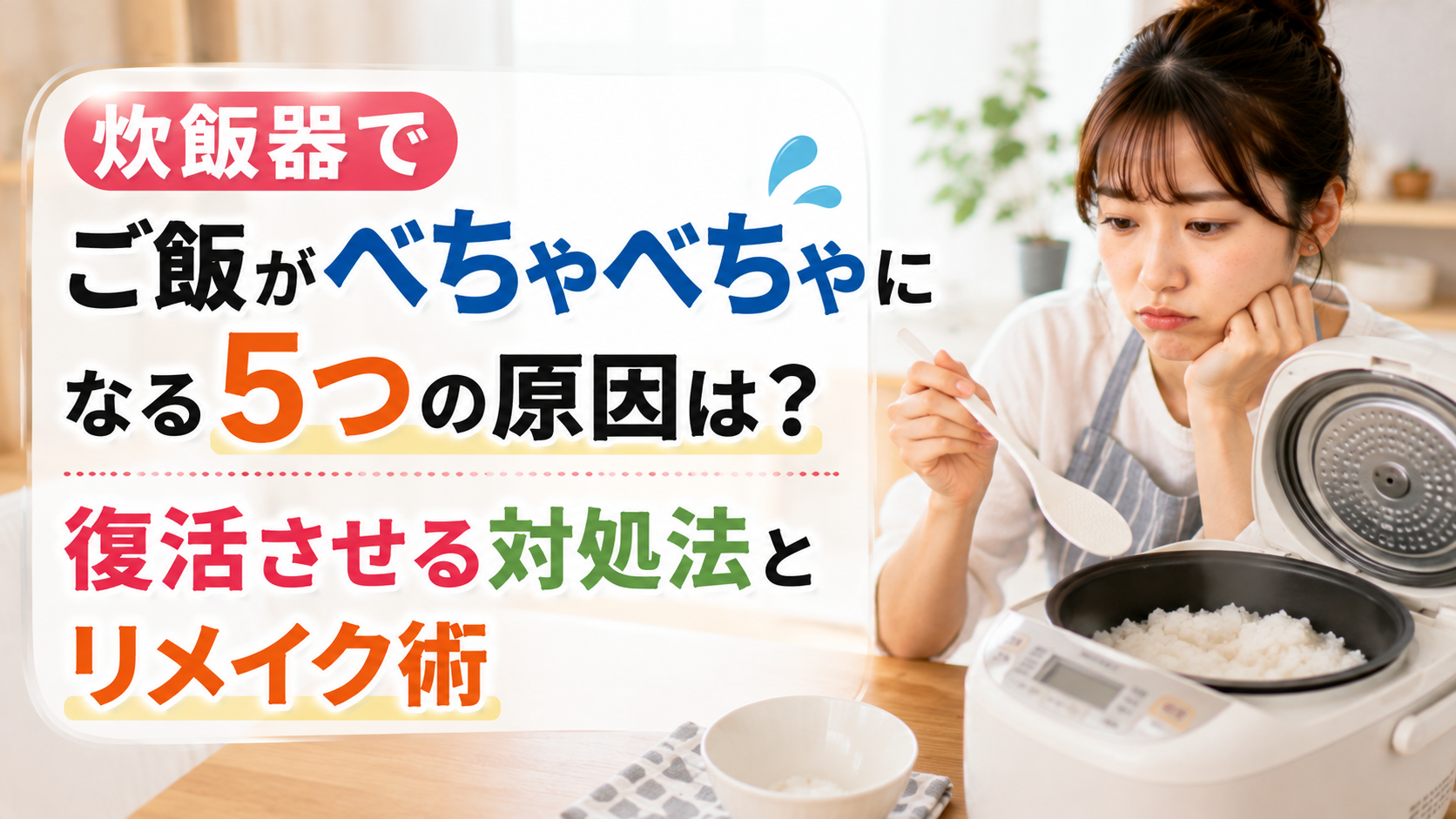 炊飯器でご飯がべちゃべちゃになる5つの原因は？復活させる対処法とリメイク術